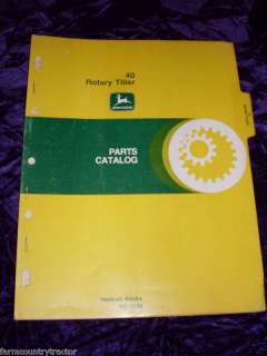 John Deere 40 Rotary Tiller Parts Manual  