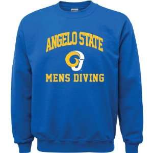 Angelo State Rams Royal Blue Youth Mens Diving Arch Crewneck 