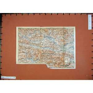  1911 Colour Map Austria Villach Spittal Tolmezzo Tarvis 