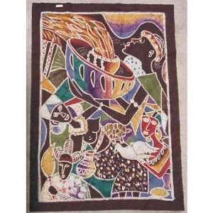 African Batik   The Healers 21 x 41.5