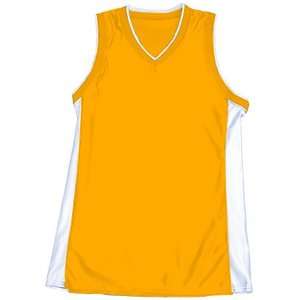 Stock Dazzle Custom Basketball Jerseys With Panels AWAY   GOLD/WHITE 