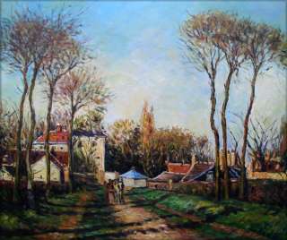 oil painting repro pissarro entrance to village of voisins