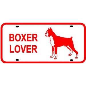    BOXER LOVER LICENSE PLATE sign * dog animal