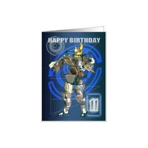  11th Happy Birthday with Robot warrior Card Toys & Games