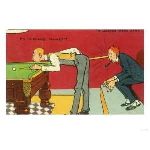  An Anxious Moment, Pool Cue Hitting a Head Giclee Poster 