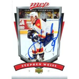 Stephen Weiss Autographed/Hand Signed 2006 UpperDeck No.124 Florida 