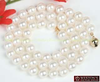 AAA 7 7.5MM GENUINE AKOYA SALTWATER PEARL NECKLACE GOLD  