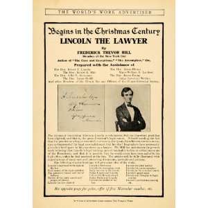  1905 Ad Lincoln Lawyer Frederick Hill Century Book NY 