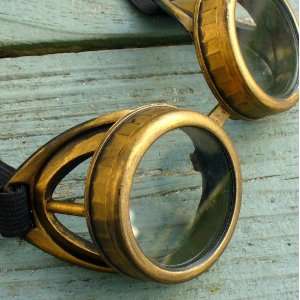 Steampunk Victorian Goggles Glasses D gold clear