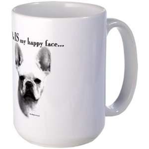  Frenchie Happy Face Pets Large Mug by  Kitchen 