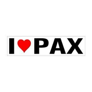  I Heart Love Pax   Window Bumper Sticker Automotive