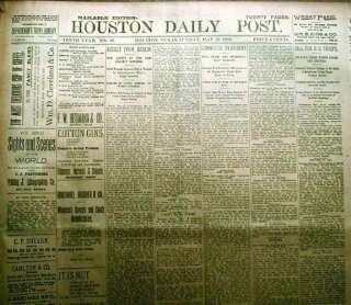 original TEXAS newspapers HOUSTON POST 1894 1899  