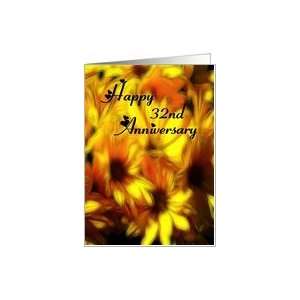 Anniversary   Year 32nd   Yellow Daisies Card
