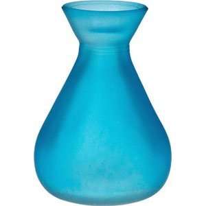  Turquoise Blue Frosted Glass Vase (bulb design)