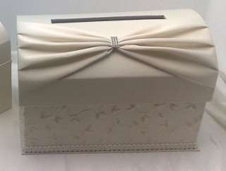 Ivory Satin Wedding Reception Gift Card Box Holder  