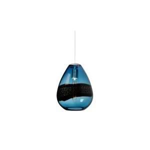   One Light Pendant in Bronze Shade Color Steel Blue