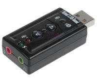 Black External USB 2.0 to 3D Virtual Audio Sound Card Adapter 