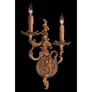   Wall Sconce Lighting, 2 Light, 120 Total Watts, Gold