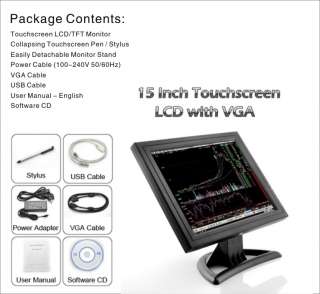 15” Touch screen TFT LCD Desktop POS PC VGA Computer Monitor Video 