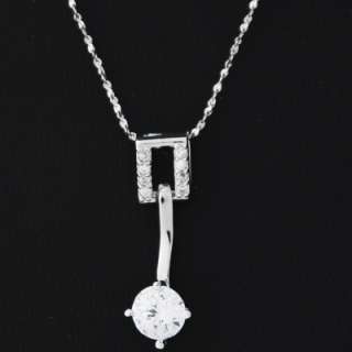 925 Silver Belt Buckle Drop Pendant w/ 1.53ct CZ  