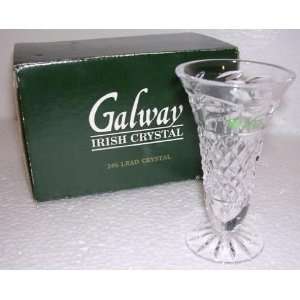  Galway Leah 4 inch Footed Vase 24% Lead Crystal Irish 