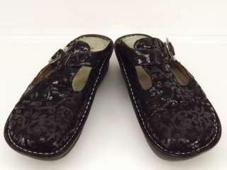 Womens shoes black Alegria PG Lite 39 9 M clogs tooled leather comfort 
