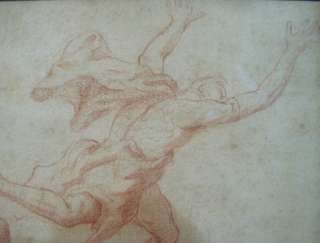   Baroque Old Master Chalk Drawing Samson Manner of Vincenzo Dandini