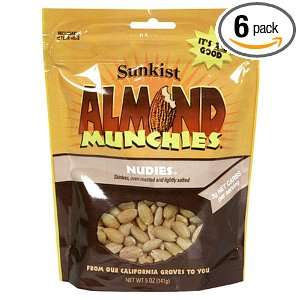Sunkist Almond Munchies, Nudies, 5 Ounce Units (Pack of 6)  
