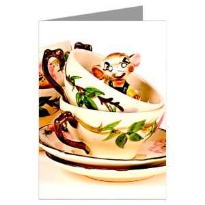  Vintage Kitsch Mouse in a Tea cup Greeting Card Set 