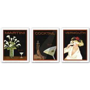 Vermouth   Cocktail   Martini Set by Kathleen Richards Babcock 11x14 