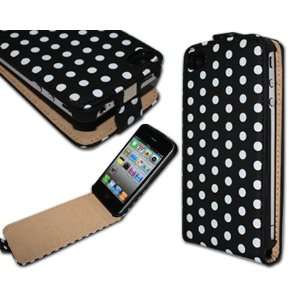 Dot Flip Leather Pouch Case Cover Holster for iPhone 4 4S at&t verizon 
