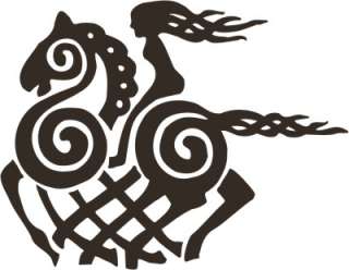 Viking asatru Odin Sleipnir horse black goddess vinyl decal sticker 