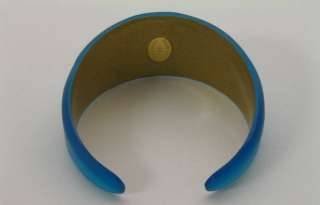 Alexis Bittar Blue Lucite Cuff Bracelet + Band Ring  