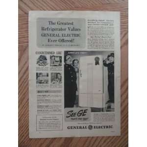  GE Refrigerator.1940 print ad (see GE.) Orinigal Magazine 