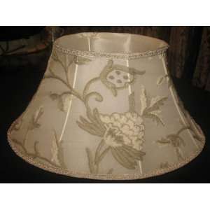  Crewel Lamp Shade Tree of Life Neutrals on Classic White 