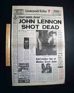 Best JOHN LENNON Death Liverpool England 1980 Newspaper  