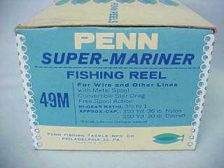 Nice vintage box for Penn Super Mariner no. 49M big game fishing reel.