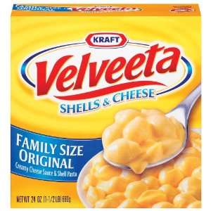 Kraft Velveeta Shells & Cheese, Family Size, Original, 24 oz (Pack of 