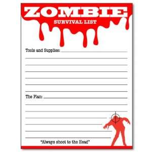  Zombie Apocalypse Survival Notepad