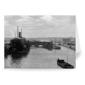 Manchester Ship Canal, c.1910 (litho) (b/w   Greeting Card (Pack of 