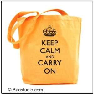   Calm and Carry On (Gold)   Pop Art Canvas Tote Bag 