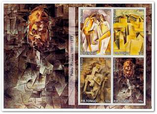 ff609 Pablo Picasso Spanish fine art stamps paintings MNH Tongo 