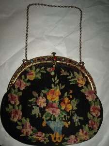   POINT Purse Handbag with Chain Frame is set with glass cabochons (all