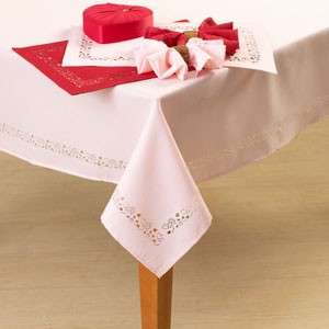 Valentines Day Placemats OR Napkins Pink Red Cut Out Edging Hearts 