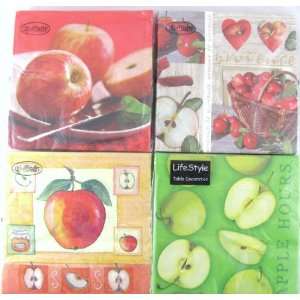   Luncheon Napkins Wholesale Lot (5) 20 Pack Apple 100 Total Napkins