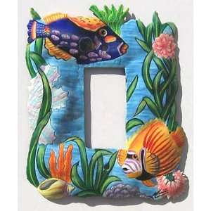 Tropical Fish Rocker Switchplate Cover   Single   Handcrafted Tropical 
