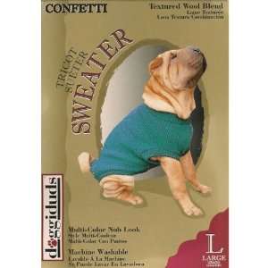  Confetti Dog Sweater Large Color Turquoise
