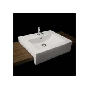 Lacava Semi Recessed Porcelain Lavatory W/ Overflow & Three Faucet 