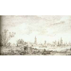 Hand Made Oil Reproduction   Jan van Goyen   24 x 14 inches   View of 