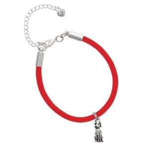 Spotted Dog Charm on a Scarlett Red Malibu Charm Bracelet